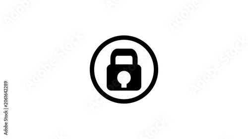 Lock icon animation, lock to unlock concept, on a white background, An unlocked padlock icon, with 4k video