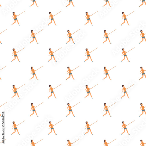 Foto Pole vaulter woman athlete running with pole in an athletic sports competition s