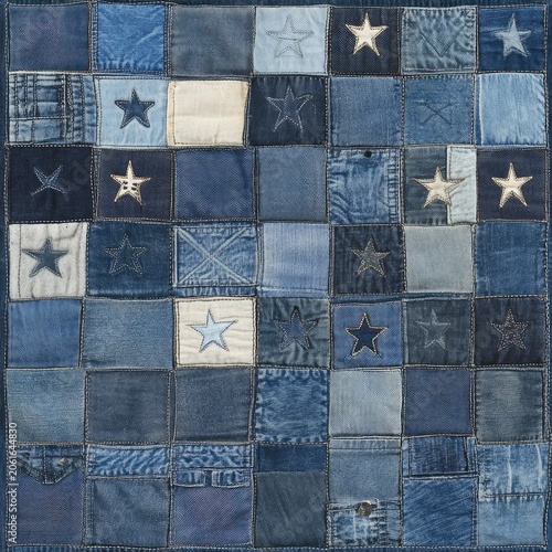 Patchwork Denim Collage