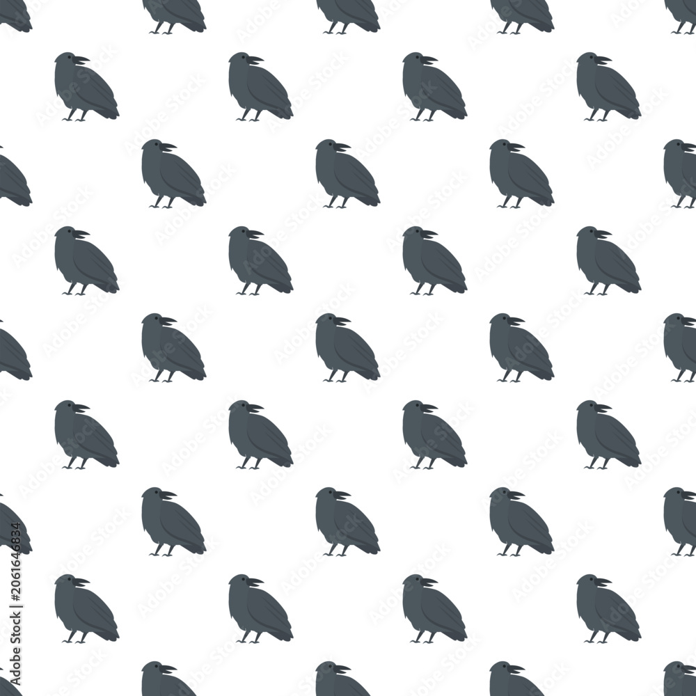 Naklejka premium Black raven repeat pattern, perfect for textile, fabric, and wallpaper design