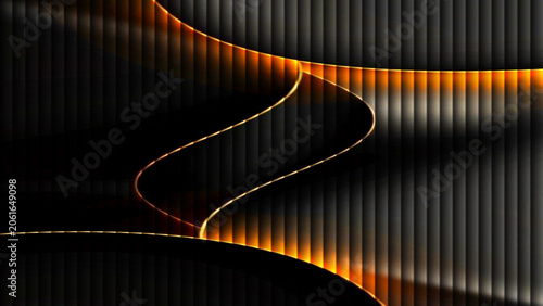 Black and yellow abstract vector background with glowing curves, waves, and lines digital design wallpaper with motion, texture, and modern style