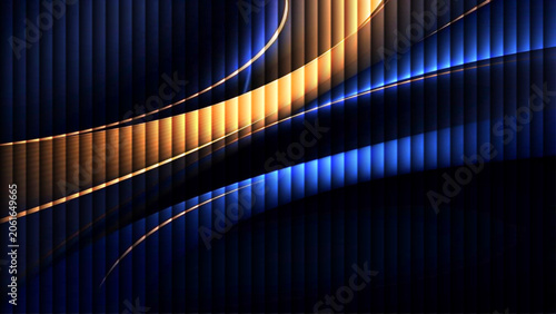 Blue abstract wave lines digital background with colorful light pattern