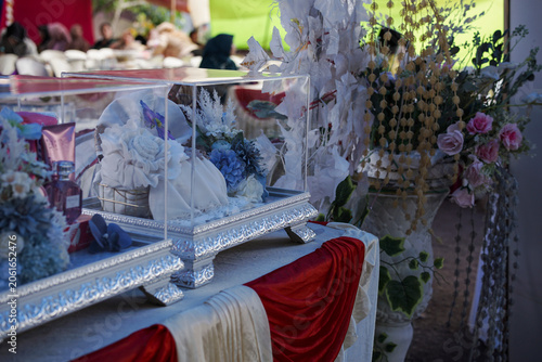 Canvastavla Traditional Indonesian Hantaran or Seserahan wedding gift boxes with clear acryl