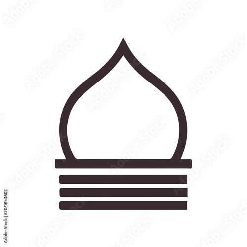 Blue mosque dome outline vector icon