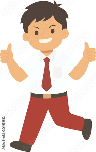 cute elementary school children flat illustration
