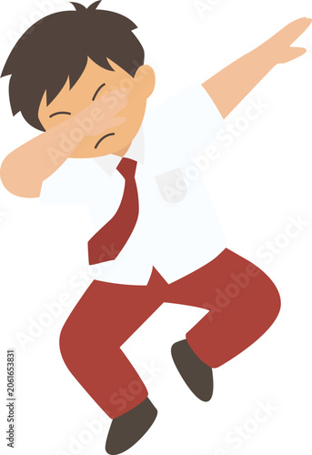 cute elementary school children flat illustration
