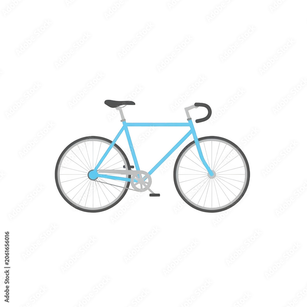 Fototapeta premium Lightweight road bicycle with blue accents on white background