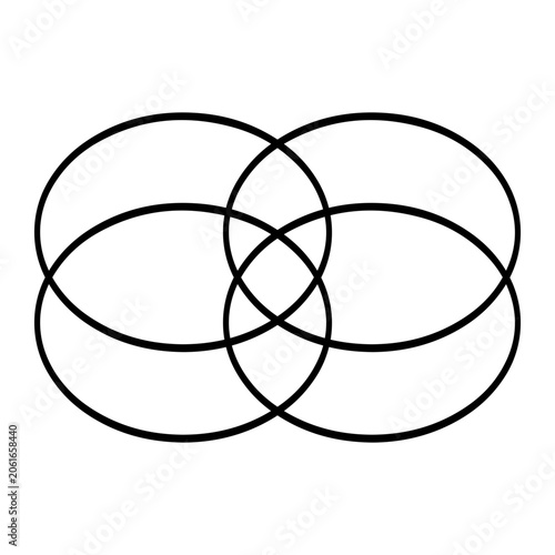 Abstract Geometric Pattern of Overlapping Ellipses