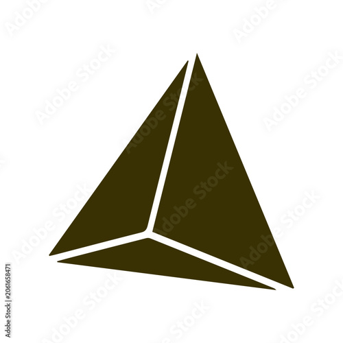 Minimalist geometric tetrahedron logo