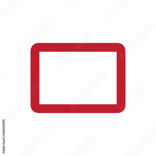 Red Rounded Rectangle Frame Outline Graphic