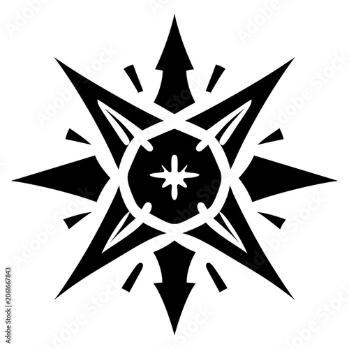 black and white compass