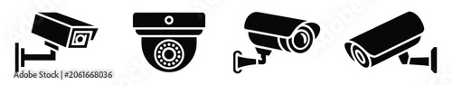 CCTV Camera Icon Vector minimal isolated surveillance security system symbols in digital art style for monitoring safety and graphic design