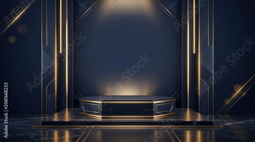 Modern black tv stand with sleek metal legs and wooden base