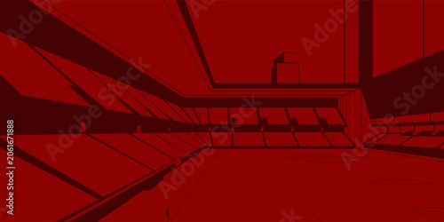 Soccer Football Stadium Outline Shape Silhouette Vector for Background