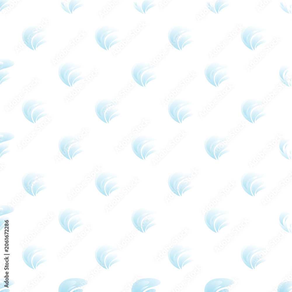 Naklejka premium Repeating soft light blue wave elements creating an airy abstract pattern