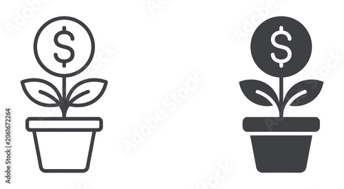 Corporate financial growth investment icon. Vector illustration