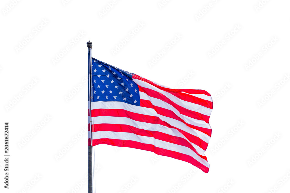 Fototapeta premium American flag isolated over a white background