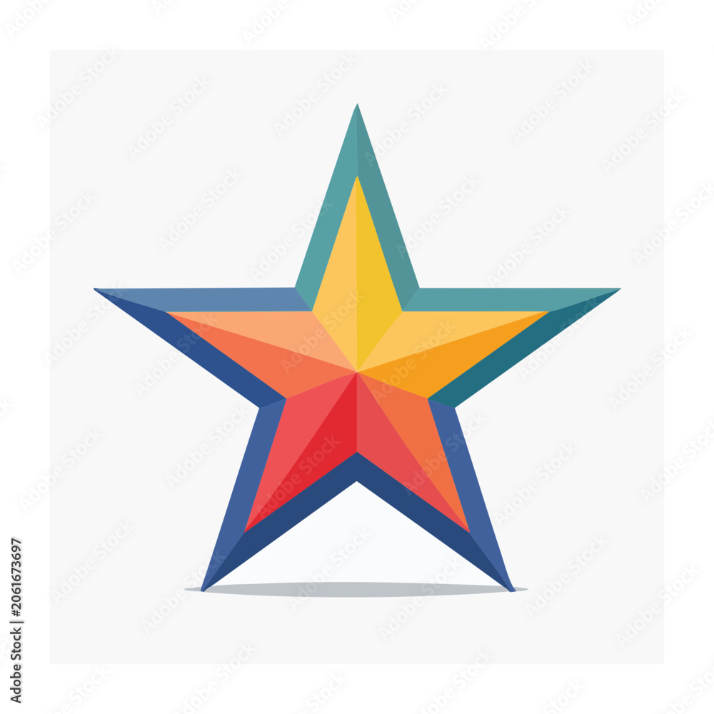Obraz premium Flat design geometric star with rays