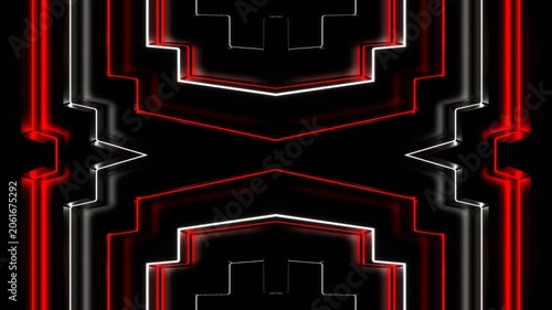 Red and White Neon Strobe Lines Kaleidoscope Background VJ Loop in 4K