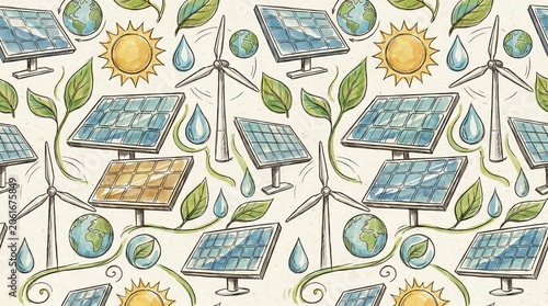 Renewable energy innovations global impact infographic eco-friendly eye-level sustainability awareness