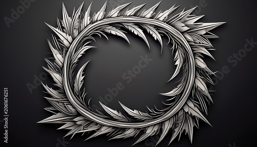 square wreath frame with spikes