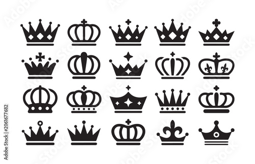 Foto Monarchy symbols and elegant headpiece icons representing authority and royal status in vector art
