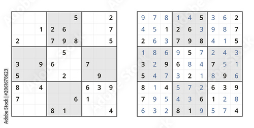Bild auf Leinwand Classic sudoku with solution