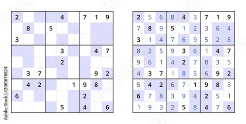 Fotografie Odd even sudoku with solution
