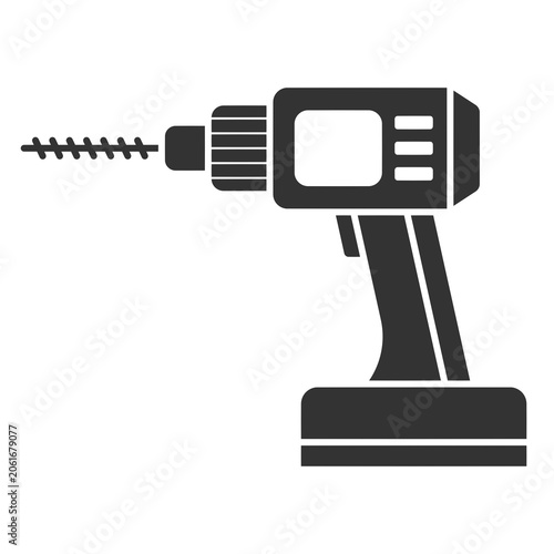 black silhouette drill icon