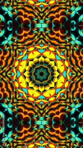 Vertical Colorful Abstract Kaleidoscope Background Seamless Loop