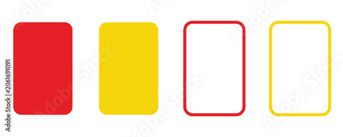 Φωτογραφία Football Referee Card Icon Set Vector, Yellow and Red Penalty Card Symbols for S