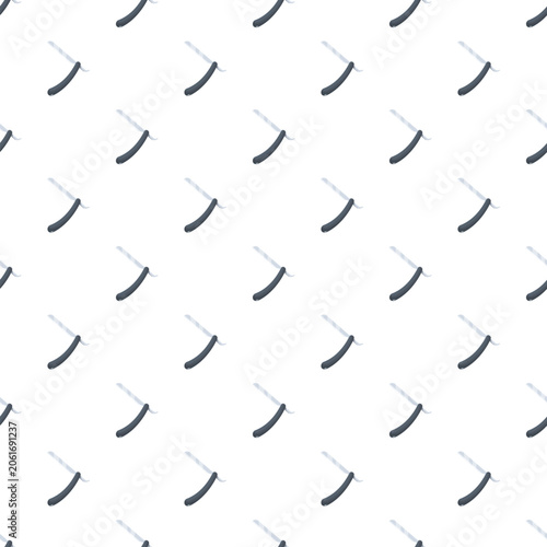 Quadro su tela Straight razors creating a seamless pattern for barber shop and grooming concept