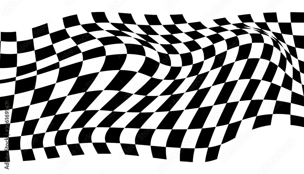 Obraz premium Checkered pattern wave design background with checkered