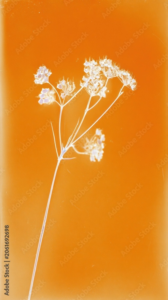 Fototapeta premium Delicate floral silhouette art.