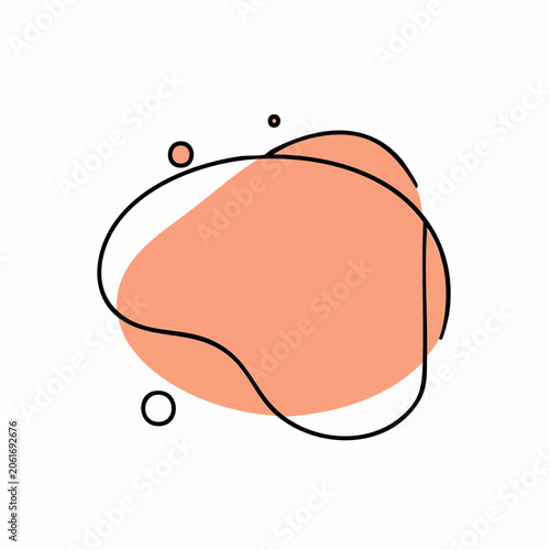 Abstract Organic Shape with Outline and Dots