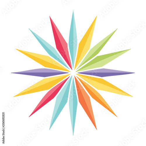 Colorful geometric starburst graphic