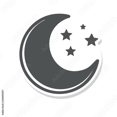 Crescent Moon and Stars Icon