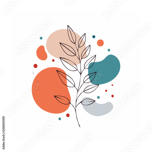Flat design fruit set with peach pear plum and berries