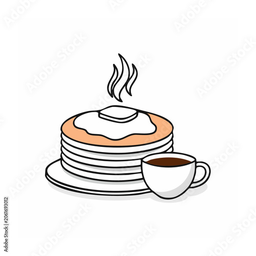 Flat design coffee cup with steam vector