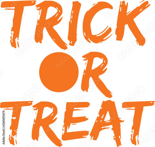Φωτογραφία halloween trick or treat typography brush text vector illustration