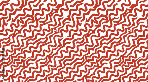 Valokuva Geometric seamless pattern of repeating red zigzag wavy lines arranged diagonall