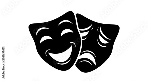 Theater Masks Representing Comedy and Tragedy Performing Arts Icon