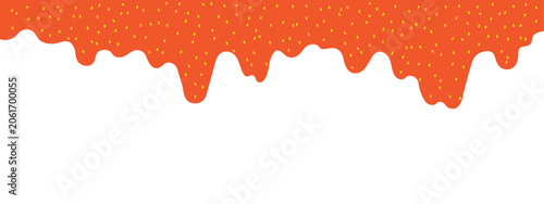 Εκτύπωση καμβά Delicious strawberry jam dripping, flowing, trickling down, wave illustration on transparent background
