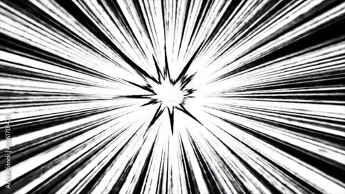White radial light burst explosion effect on black background.