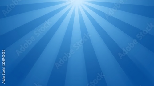 Abstract Blue Rays of Light Bursting from Above.