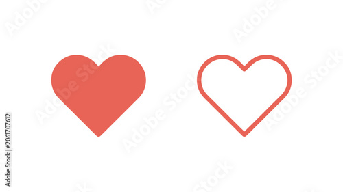 Geometric study of symmetrical cardioid forms featuring high-saturation red pigmentation and linear perimeter boundaries