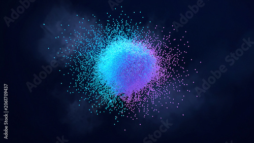 Searing Cool White blue Particle Energy Streams Abstract Dark Background