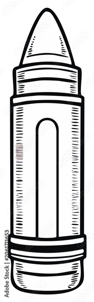 Naklejka premium Detailed illustration of a single bullet cartridge with a pointed tip