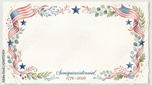 Semiquincentennial 250th anniversary usa independence celebration flag frame with semiquincentennial anniversary independence celebration american