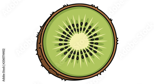 Illustration shows a sliced kiwi icon on a white background